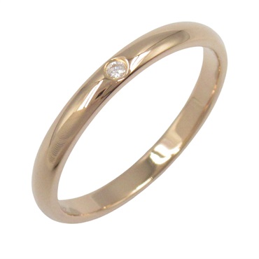 CARTIER 1895 1P Diamond Ring 18KPG Pink Rose Gold Used women US size 6 #52