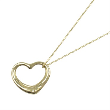 TIFFANY＆CO Open Heart Necklace Pendant 18KYG Yellow Gold Used women