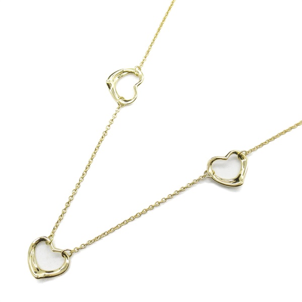 TIFFANY＆CO Open Heart 3 Motif Necklace 18KYG Yellow Gold Used women