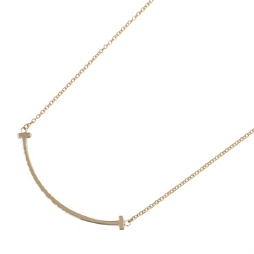 TIFFANY＆CO T Smile Small Necklace 18KPG Pink Rose Gold Used women
