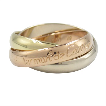 CARTIER Trinity Ring18KYG 18KPG 18KWG Three gold used US size 5 unisex #49