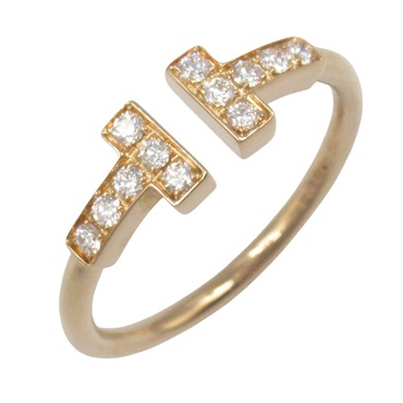TIFFANY＆CO T-wire Diamond Ring 18PKG Pink Rose Gold Used women US size 5