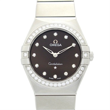 OMEGA Constellation 12P Diamond Wrist Watch Quartz Stainless Steel NEW Women