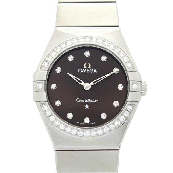 OMEGA Constellation 12P Diamond Wrist Watch Quartz Stainless Steel NEW Women