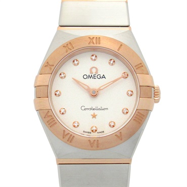 OMEGA Constellation 12 P Diamond Wrist Watch Quartz 18KPG Gold SS NEW Women