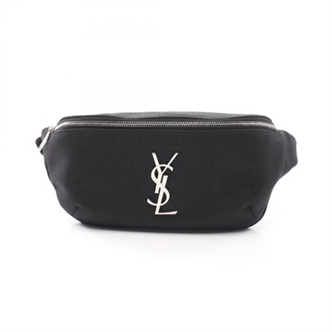 SAINT LAURENT Waist bum belt bag 590076GIV6E 1000 canvas leather Black