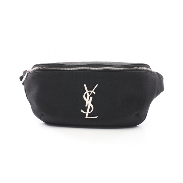 SAINT LAURENT Waist bum belt bag 590076GIV6E 1000 canvas leather Black