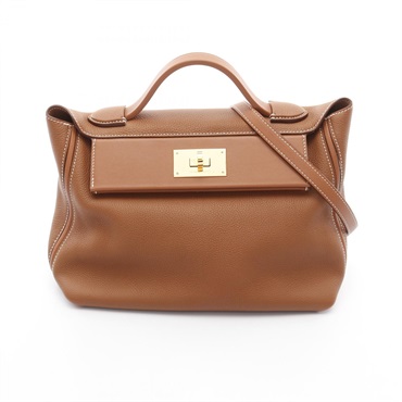 HERMES Sac 24/24 Van Quatre 29 2way Handbag 075240CC Togo leather Gold Used D