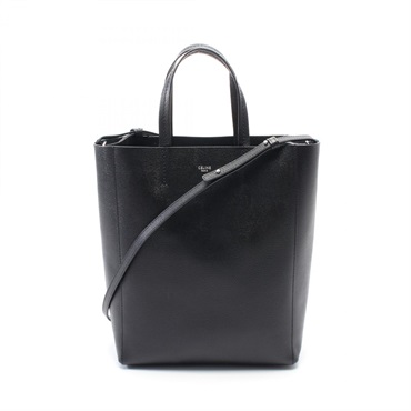 CELINE Vertical Small Cabas Tote shoulder crossbody Bag 176183 leather Black