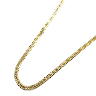 JEWELRY Double 6 side Flat link chain necklace 18KYG Yellow Gold Used unisex