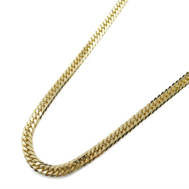 JEWELRY Double 6 Side Flat Link Chain Necklace 18KYG Yellow Gold Used Men 50cm
