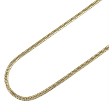 JEWELRY Triple 8 sided Flat link chain Necklace 18KYG Yellow Gold Used unisex