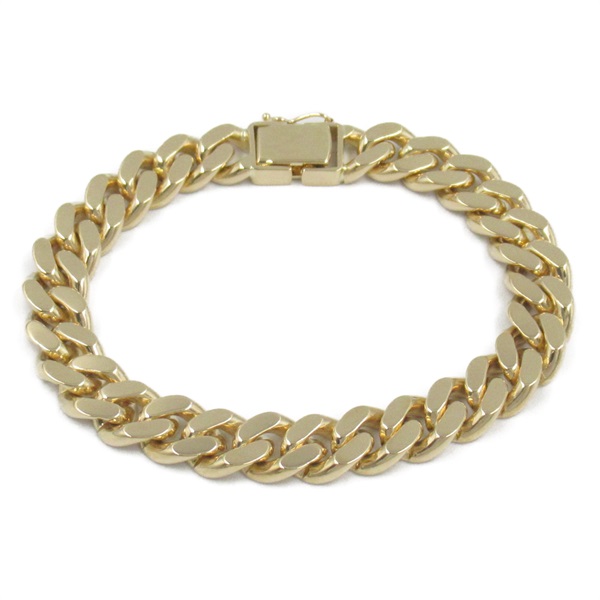 JEWELRY Single 2 sided Flat link chain Bracelet 18KYG Yellow Gold Used unisex