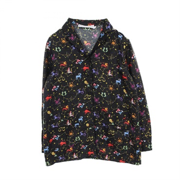 Christian Dior Zodiac Pixel Shirt 241V33A6633 Silk Black Multicolor #F36 Used CD