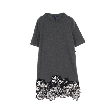 LOUIS VUITTON Dress RW212B IU0 FLKD92 wool Gray Black White Gres Used Women S