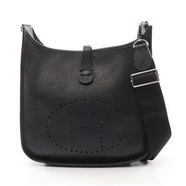 HERMES Evelyne 3 Troyes PM Shoulder Bag Clemence leather Black Used Women P SHW