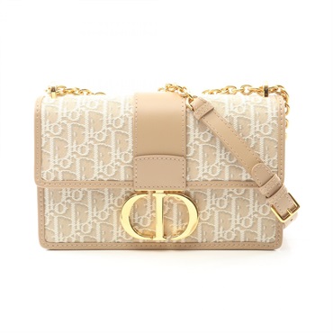 Christian Dior 30 MONTAIGNE Oblique Jacquard Chain Shoulder Bag M9208UTZQ Beige