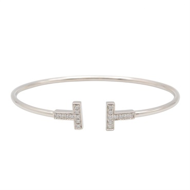 TIFFANY＆CO T-wire Diamond Bracelet 18KWG White Gold Used Women
