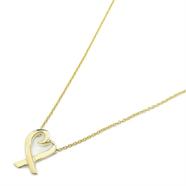TIFFANY＆CO Loving open Heart Necklace pendant 41.5cm 18KYG Used Women
