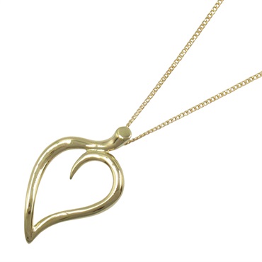TIFFANY＆CO Leaf Heart Necklace Pendant 18KYG Yellow Gold Used women