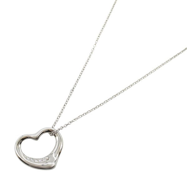 TIFFANY＆CO Open Heart Necklace Diamond Pendant Pt950 Platinum Used women