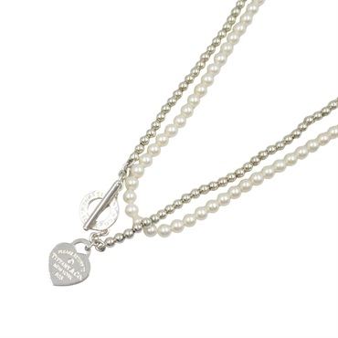TIFFANY＆CO Return to TIFFANY Necklace　Diamond Silver925 Freshwater pearl Women