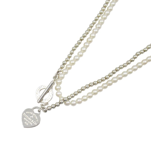 TIFFANY＆CO Return to TIFFANY Necklace　Diamond Silver925 Freshwater pearl Women