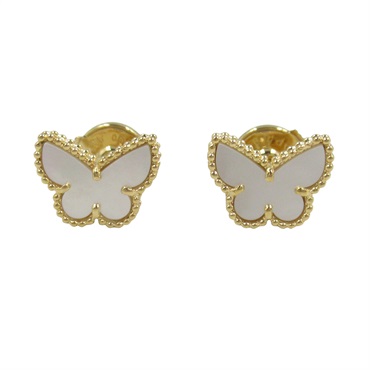 Van Cleef & Arpels Sweet Alhambra Papillon Pierced earrings 18KYG Gold MOP White
