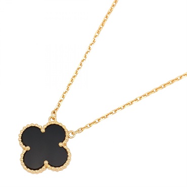 Van Cleef & Arpels Vintage Alhambra Necklace pendnt 18KYG  Onyx Black Gold Used