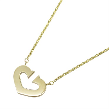 CARTIER C Heart Necklace Pendant 18KYG Yellow Gold Used women
