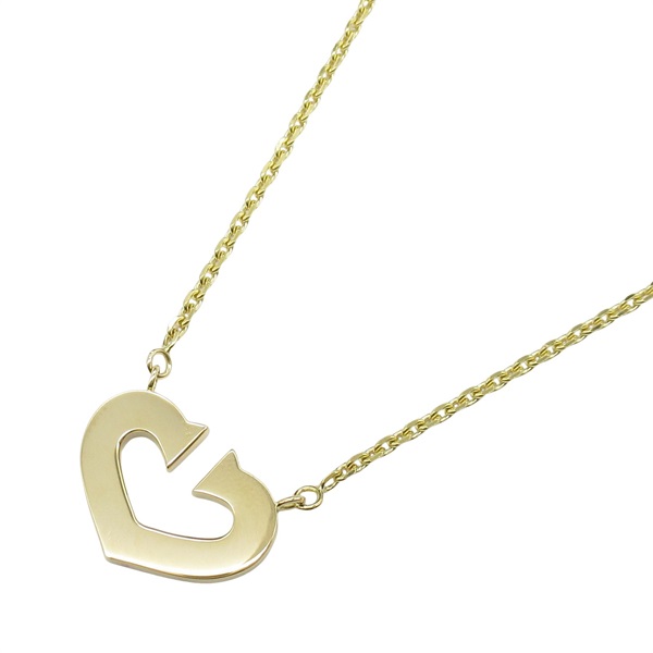 CARTIER C Heart Necklace Pendant 18KYG Yellow Gold Used women