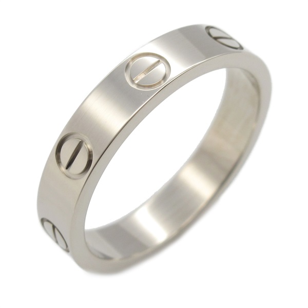 CARTIER Mini Love Ring 18KWG White Gold Used women US size 5.25 #50