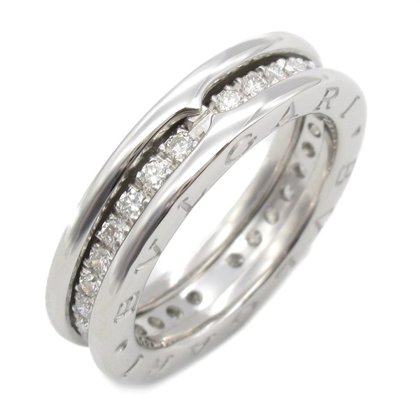 BVLGARI B-zero1 ring 1 band full diamond 18KWG Gold Used unisex US size 5 #49