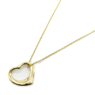 TIFFANY＆CO Open Heart Necklace Pendant 18KYG Yellow Gold Used women
