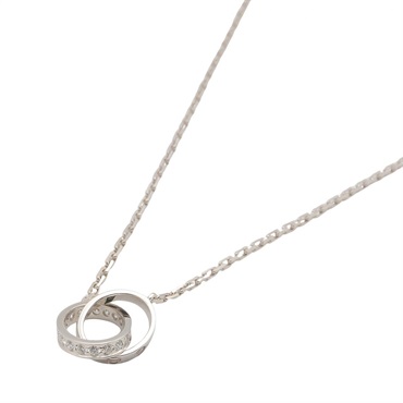 CARTIER Baby Love Necklace Diamond 18KWG White Gold Used women