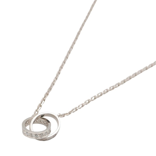 CARTIER Baby Love Necklace Diamond 18KWG White Gold Used women