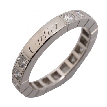 CARTIER Laniere Full Diamond Ring 18KWG White Gold Used Women #49 US Size 4.75