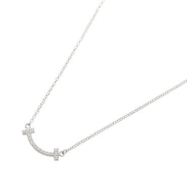 TIFFANY＆CO T Smile Mini Diamond Necklace 18KWG White Gold Used women