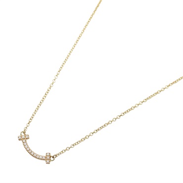 TIFFANY＆CO T Smile Mini Necklace 18KPG Pink Rose Gold Used women