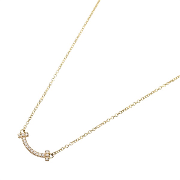 TIFFANY＆CO T Smile Mini Necklace 18KPG Pink Rose Gold Used women