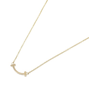 TIFFANY＆CO T Smile Mini Necklace Pendant 18KPG Pink Rose Gold Used women