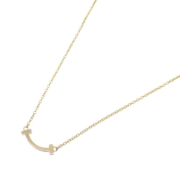TIFFANY＆CO T Smile Mini Necklace Pendant 18KPG Pink Rose Gold Used women
