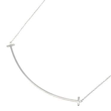 TIFFANY＆CO T Smile Large Necklace 18KWG White Gold Used unisex