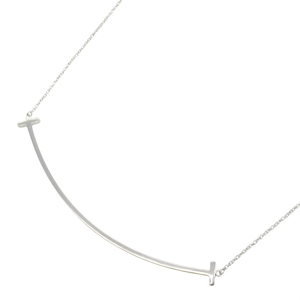 TIFFANY＆CO T Smile Large Necklace 18KWG White Gold Used unisex