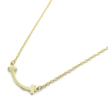 TIFFANY＆CO T Smile Mini Necklace Pendant 18KYG Yellow Gold Used women