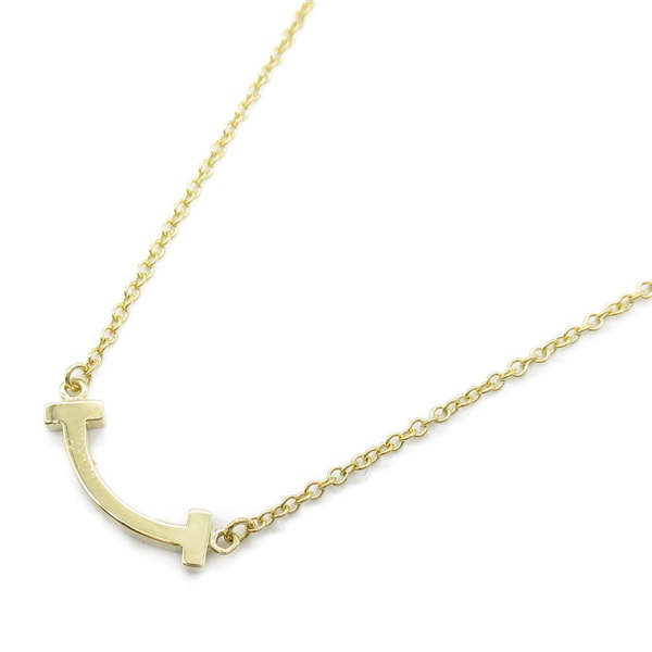 TIFFANY＆CO T Smile Mini Necklace Pendant 18KYG Yellow Gold Used women