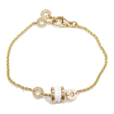 BVLGARI B-zero1 Ceramic Bracelet 18KPG Pink Rose Gold White Used unisex