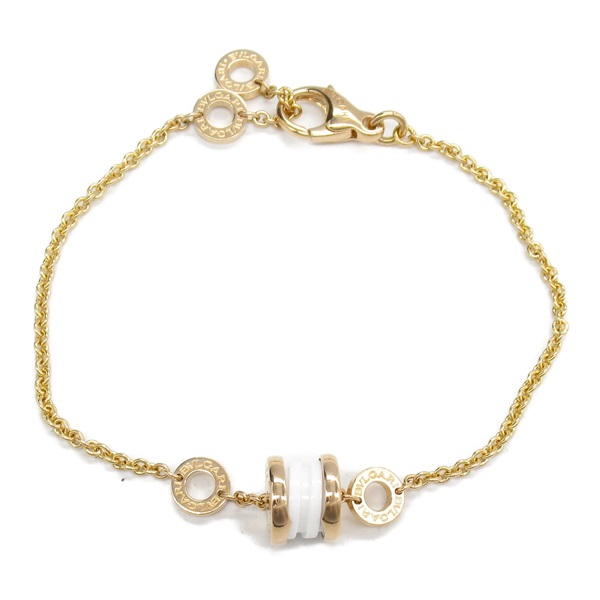 BVLGARI B-zero1 Ceramic Bracelet 18KPG Pink Rose Gold White Used unisex