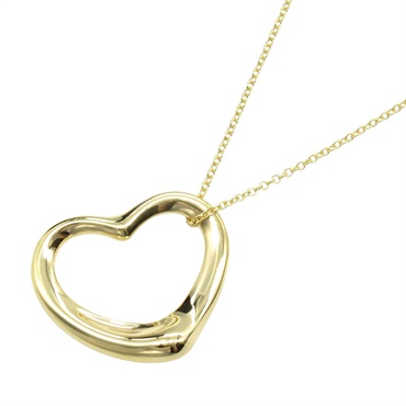 TIFFANY＆CO Open Heart Necklace Pendant 18KYG Yellow Gold Used women