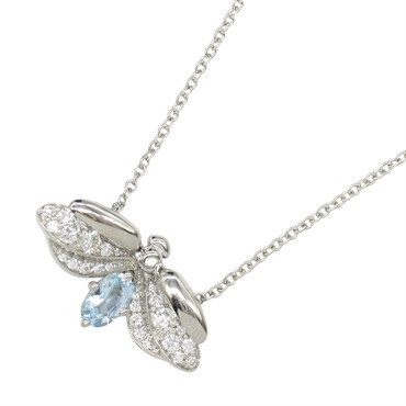 TIFFANY＆CO Firefly Necklace Aquamarine Diamond Pt950 Platinum Blue Used women